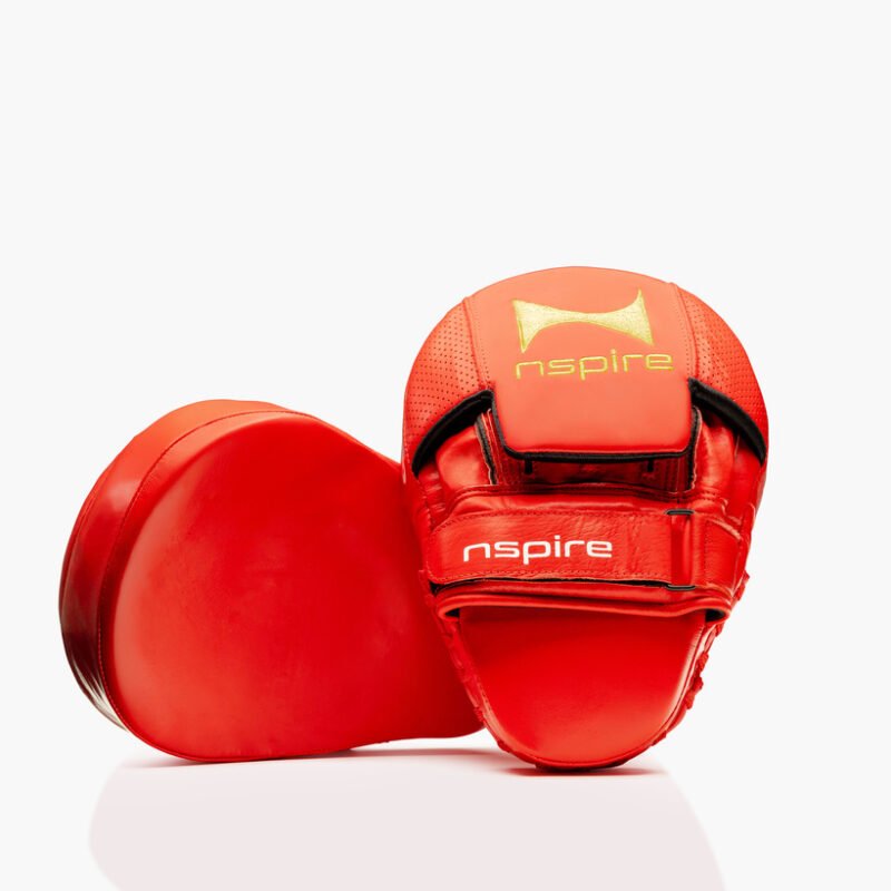 Pro Cowhide Focus Pads Red & White - Cowhide Leather